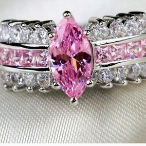 Sterling Silver Pink CZ Ring